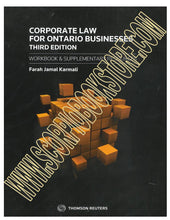 Load image into Gallery viewer, Corporate Law for Ontario Businesses with Workbook 3rd edition by Karmali 9781668717738 (USED:VERYGOOD) *88a