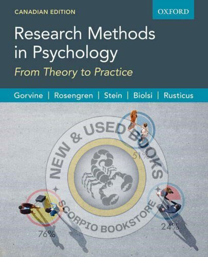 Research Methods in Psychology 1st Canadian Edition by Ben Gorvine 9780199033874 (USED:VERYGOOD) *AVAILABLE FOR NEXT DAY PICK UP* *T63 *TBC [ZZ]