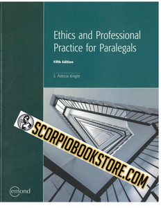 Ethics and Professional Practice for Paralegals 5th Edition by Knight 9781772556445 *136a [ZZ]