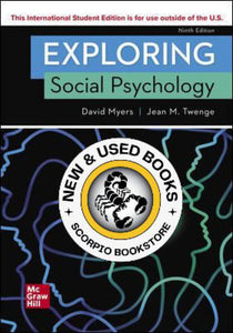 *PRE-ORDER, APPROX 7-14 BUSINESS DAYS* Exploring Social Psychology 9th Edition +Connect By David Myers 9781260884548 [ZZ]
