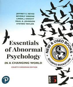 Essentials of Abnormal Psychology 4th Canadian edition by Nevid 9780134048703 (USED:VERYGOOD) *103a [ZZ]