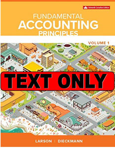 Fundamental Accounting Principles V1 16th Canadian Edition by Larson 9781259654657 (USED:VERYGOOD) *128a [ZZ]
