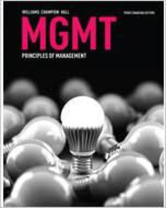 *PRE-ORDER, APPROX 4-6 BUSINESS DAYS* MGMT Principles 3rd Canadian Edition + 12 Month Mindtap by Williams 9780176823306