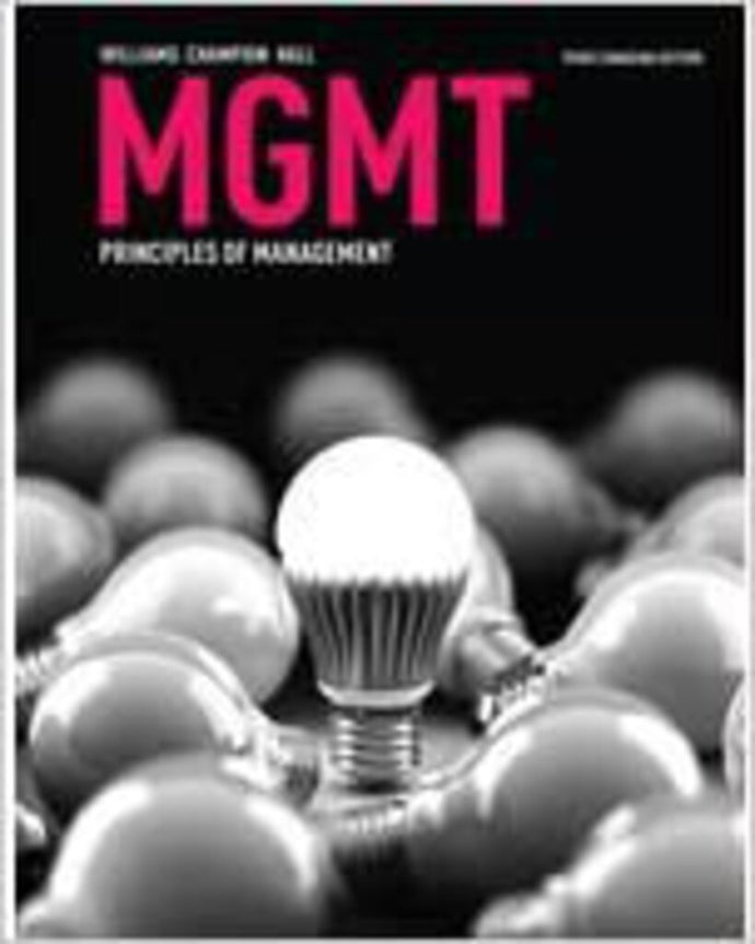 *PRE-ORDER, APPROX 4-6 BUSINESS DAYS* MGMT Principles 3rd Canadian Edition + 12 Month Mindtap by Williams 9780176823306