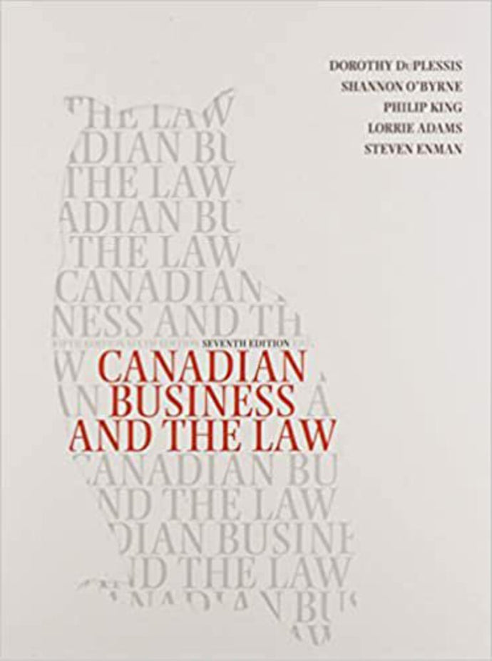 Canadian Business and the Law 7th edition by Duplessis 9780176795085 (LIKE NEW) *SPECIAL PRICING, FINAL SALE* *29c [ZZ]