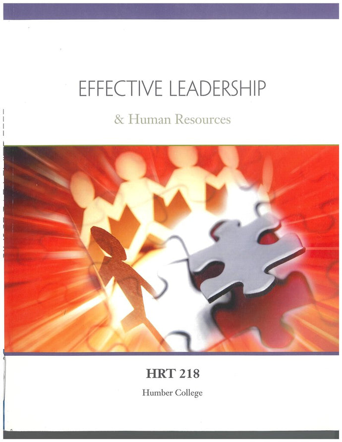 EFFECTIVE LEADERSHIP HRT218 Humber College 9780176781996 (USED:VERYGOOD) *13d