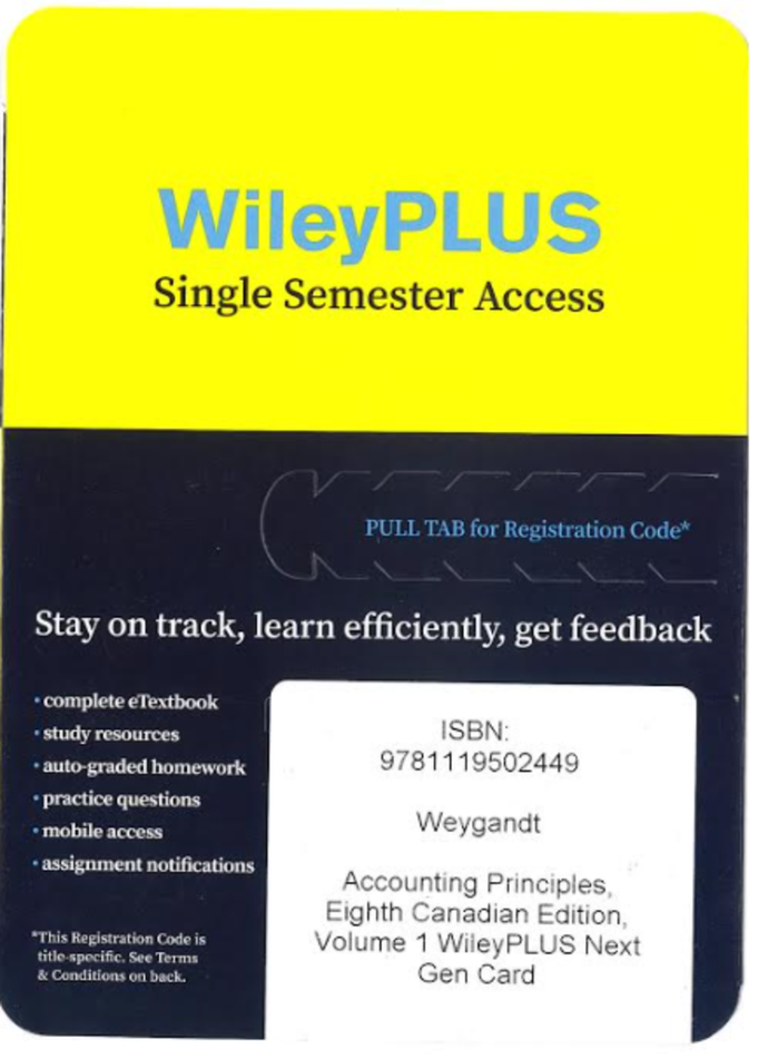 Accounting Principles 8CE V1WPNextGenCard AC ONLY 9781119502449 *FINAL SALE* *FR1