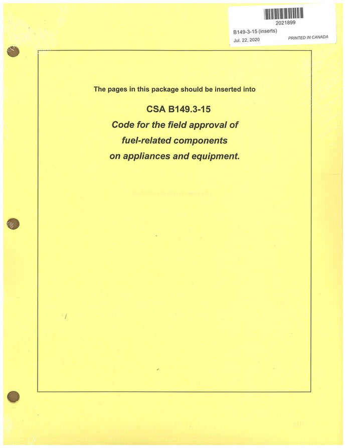 2015 Ontario B149-15 Code Amendments 2021806 (USED:GOOD) *D18