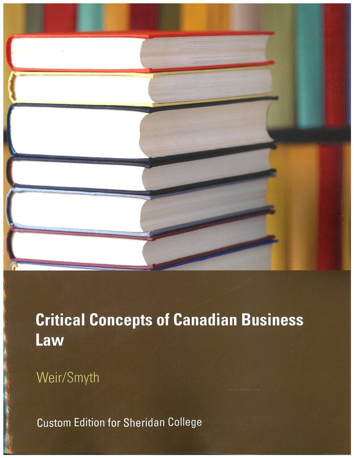 Pearson Collections Critical Concepts of Canadian Business Law Torts and Contracts McSpurren Sheridan College CUSTOM LAWS10855 9781323889367 (USED:ACCEPTABLE) *AVAILABLE FOR NEXT DAY PICK UP* *C14