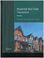 Residential Real Estate Transactions 5th Edition by Judith Wolf 9781772555622 (USED:ACCEPTABLE) *AVAILABLE FOR NEXT DAY PICK UP* *T58 [ZZ]