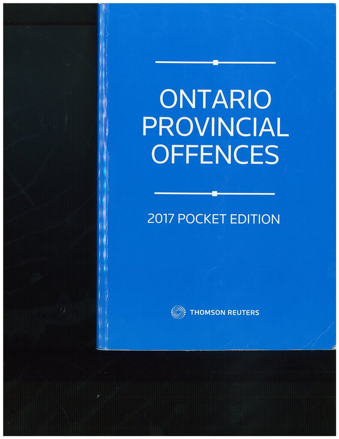 Ontario Provincial Offences 2017 Pocket Edition 9780779871209 (USED:ACCEPTABLE;shows wear) *AVAILABLE FOR NEXT DAY PICK UP* *Z84 [ZZ]
