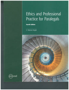 Ethics and Professional Practice 4th Edition by S. Patricia Knight 9781772552669 (USED:ACCEPTABLE:water damage top corner) *AVAILABLE FOR NEXT DAY PICK UP* *Z239