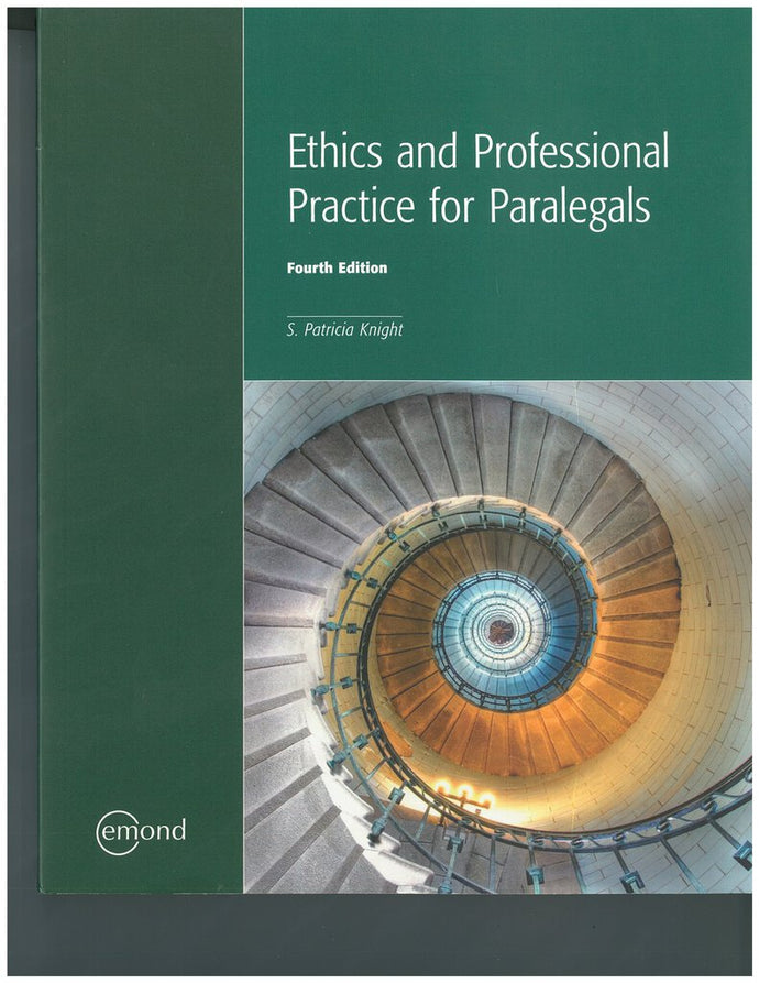 Ethics and Professional Practice 4th Edition by S. Patricia Knight 9781772552669 (USED:ACCEPTABLE:water damage top corner) *AVAILABLE FOR NEXT DAY PICK UP* *Z239