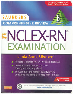 Saunders Comprehensive Review for the NCLEX RN Exam 6th Edition by Linda Anne Silvestri 9781455727551 (USED:ACCEPTABLE;shows wear;highlights) *AVAILABLE FOR NEXT DAY PICK UP* Z231