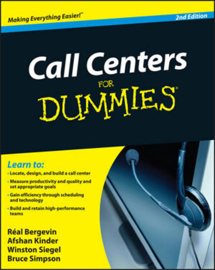 *PRE-ORDER, APPROX 5-7 BUSINESS DAYS* Call Centers For Dummies 2nd Edition by Real Bergevin 9780470677438 *42b