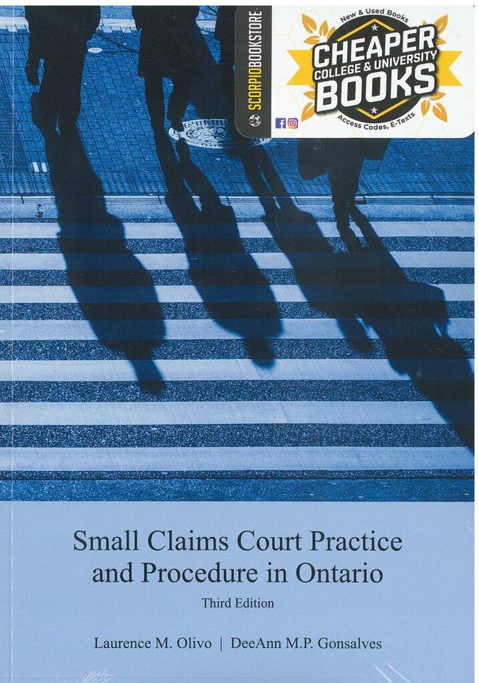 Small Claims Court Practice and Procedure in Ontario 3rd edition by Olivo 9781553223979 *96d [ZZ] *FINAL SALE* *SAN