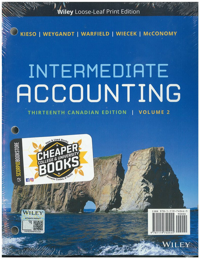 *PRE-ORDER, APPROX 7-10 BUSINESS DAYS* Intermediate Accounting Volume 2 13th edition by Jerry J. Weygandt LOOSELEAF 9781119740445 *60f [ZZ]