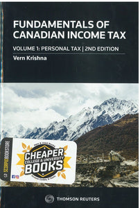 *PRE-ORDER, APPROX 4-6 BUSINESS DAYS* Fundamentals of Canadian Income Tax Volume 1 Personal Tax 2nd Edition by Vern Krishna 9780779892051