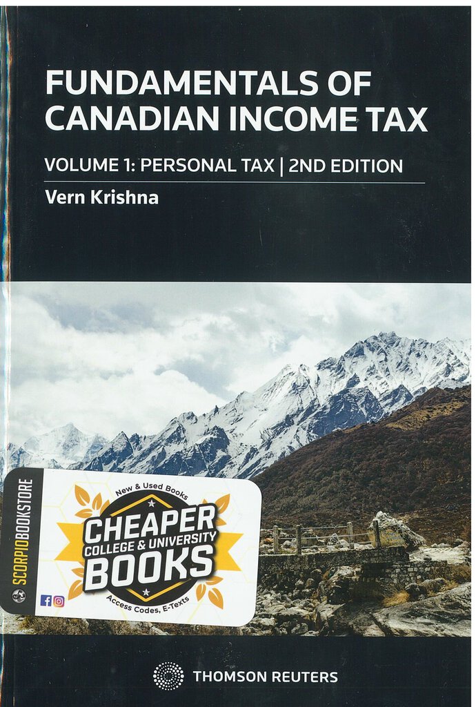 *PRE-ORDER, APPROX 4-6 BUSINESS DAYS* Fundamentals of Canadian Income Tax Volume 1 Personal Tax 2nd Edition by Vern Krishna 9780779892051