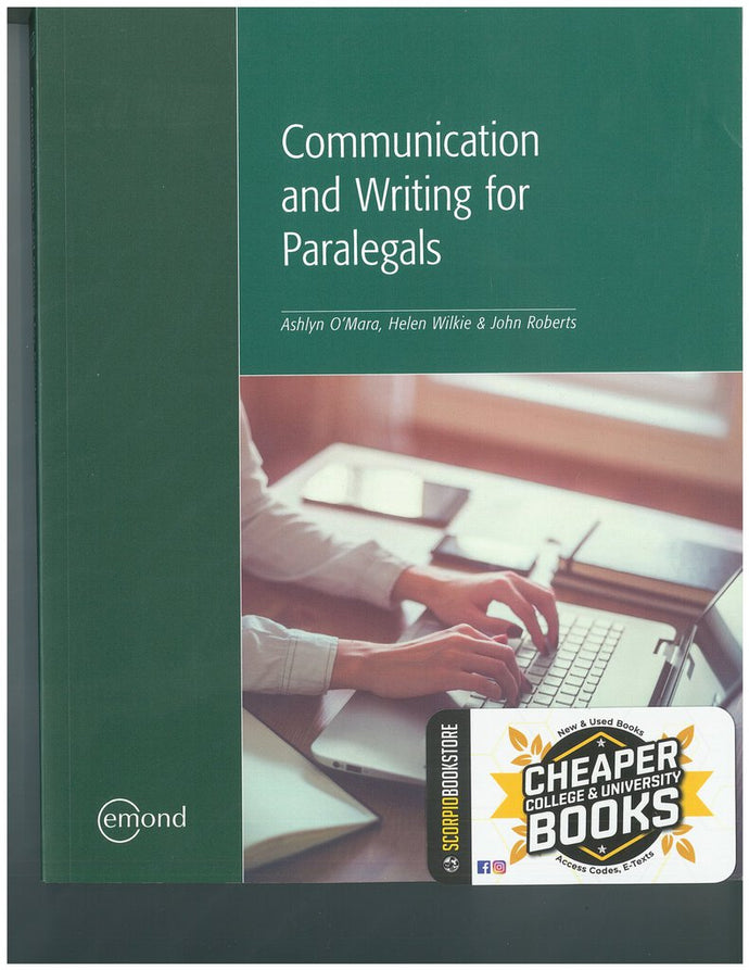 Communication and Writing for Paralegals by Ashlyn O'Mara 9781772551341 (USED:VERYGOOD) *132a