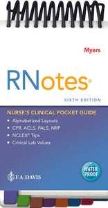 *PRE-ORDER, APPROX 2-3 BUSINESS DAYS* RNotes Nurse's Clinical Pocket Guide 6th edition by Ehren Myers 9781719646253