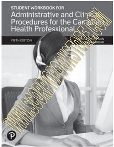 *PRE-ORDER 4-6 BUSINESS DAYS* Student Workbook for Administrative and Clinical Procedures for the Canadian Health Professional 5th edition by Thompson 9780136616351