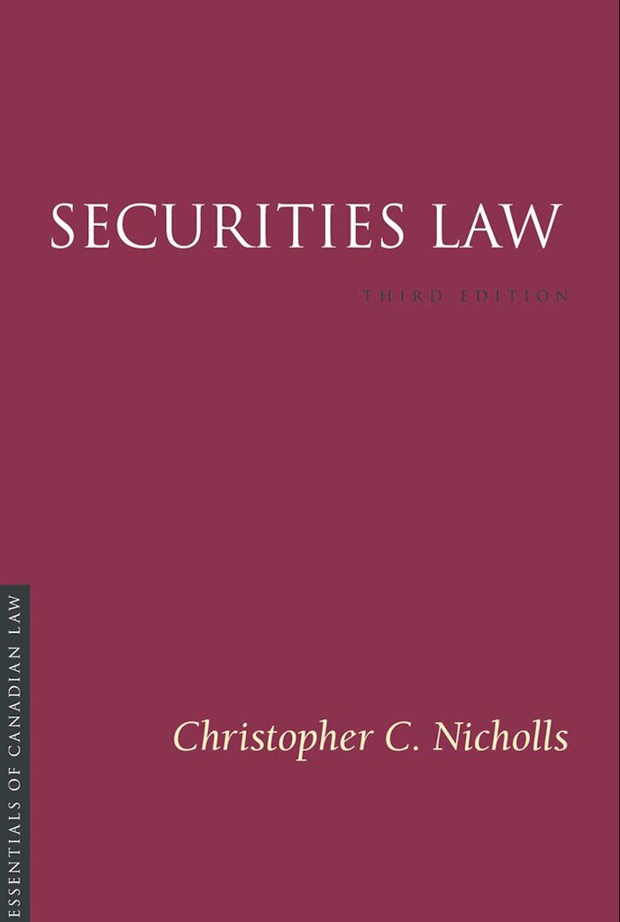 Securities Law 3rd edition by Christopher C. Nicholls 9781552216873 *FINAL SALE* *84d [ZZ]