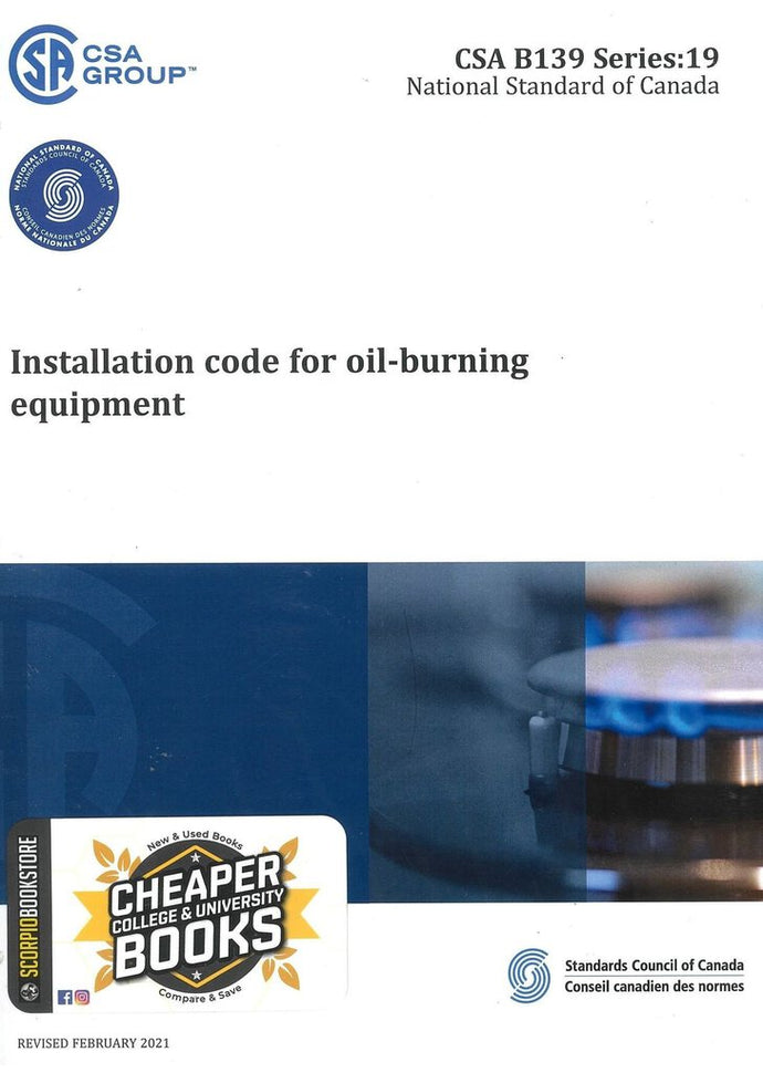 CSA B139 SERIES:19: Installation Code for Oil-Burning Equipment 9781488315541 (USED:GOOD; highlights) *39b