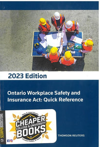 Ontario Workplace Safety and Insurance Act Quick Reference 2023 Edition by Jamie Knight 9781731990327 (USED:VERYGOOD) *AVAILABLE FOR NEXT DAY PICK UP* *Z320