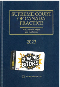 Supreme Court of Canada Practice 2023 by Matthew Watt 9781668715079 (USED:VERYGOOD) *A14 [ZZ]