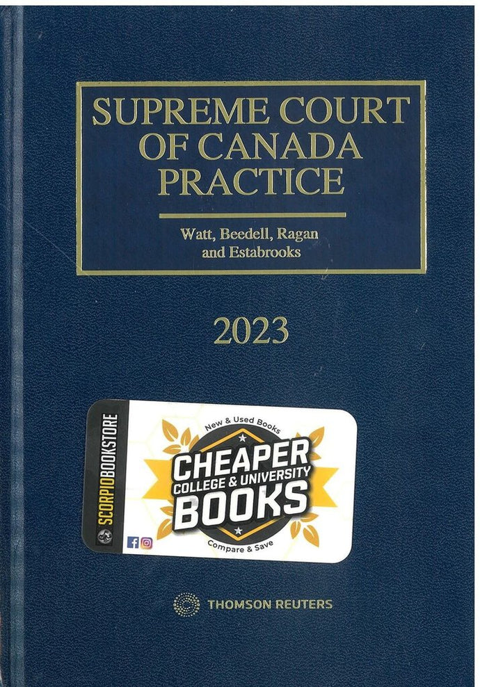 Supreme Court of Canada Practice 2023 by Matthew Watt 9781668715079 (USED:VERYGOOD) *A14 [ZZ]