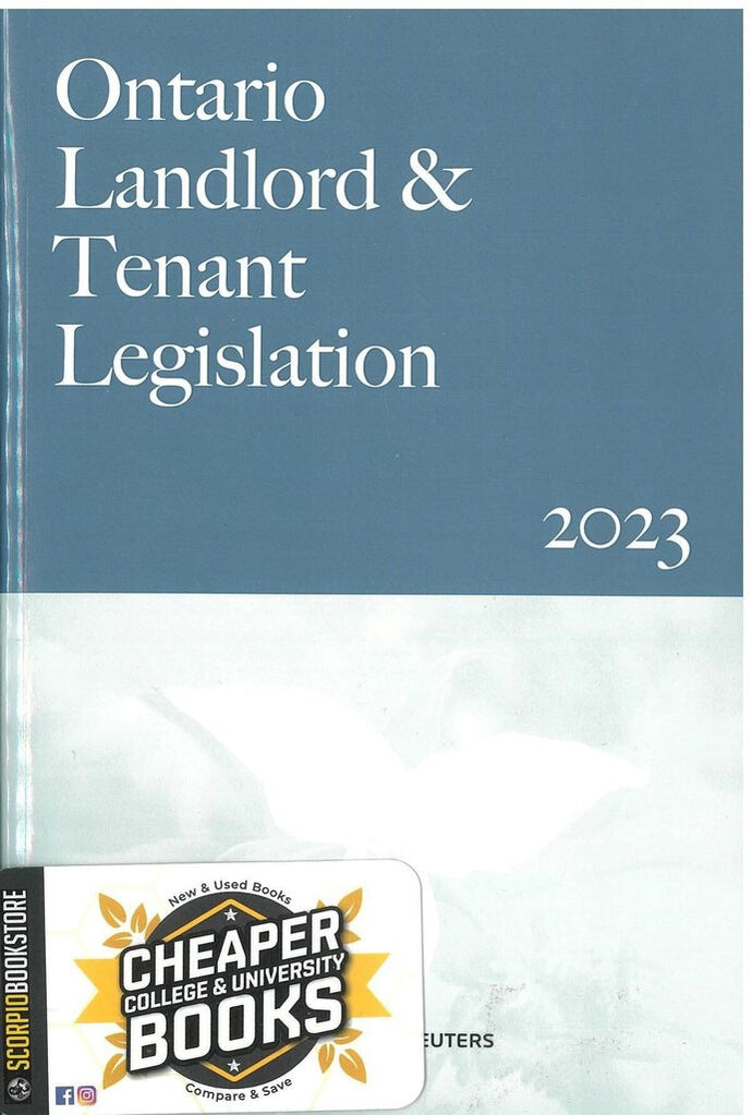 Ontario Landlord & Tenant Legislation 2023 9781668713976 (USED:VERYGOOD) *AVAILABLE FOR NEXT DAY PICK UP* *Z324