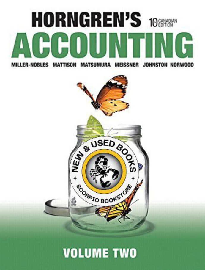 Horngren's Accounting 10th Canadian Edition Volume 2 by Tracie L. Miller-Nobles 9780133855388 (USED:LIKENEW) *AVAILABLE FOR NEXT DAY PICK UP* *wh2