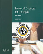 Provincial Offences for Paralegals 3rd Edition by Jennifer Zubick 9781774621592 (USED:VERYGOOD) *142b [ZZ]