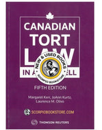 Canadian Tort Law in a Nutshell 5th Edition by Margaret Kerr 9780779889099 *85a [ZZ] *SAN