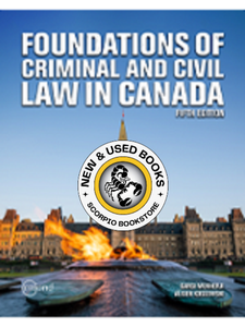 Foundations of Criminal and Civil Law in Canada 5th Edition by Gargi Mukherji 9781772557381 (USED:VERYGOOD) *133b