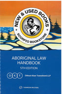 *PRE-ORDER APPROX 4-6 BUSINESS DAYS* Aboriginal Law Handbook 5th Edition by Olthuis Kleer Townshend LLP 9780779886500 [ZZ]