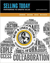 Load image into Gallery viewer, Selling Today 7th Canadian Edition by Gerald L. Manning 9780133156850 (USED:ACCEPTABLE; shows heavy use, highlights) *97d
