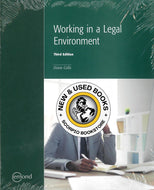 Working in a Legal Environment 3rd Edition by Diana Collis 9781772556834 *135b [ZZ]