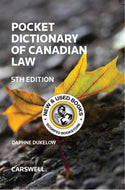 Pocket Dictionary of Canadian Law 5th edition by Dukelow 9780779836888 (USED:VERYGOOD) *D14
