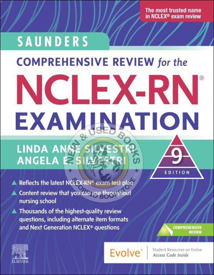 Saunders Comprehensive Review for the NCLEX-RN® Examination 9th edition by Linda Anne Silvestri 9780323795302 (USED:GOOD; water damage bottom inside corner) *AVAILABLE FOR NEXT DAY PICK UP* *T70 *TBC