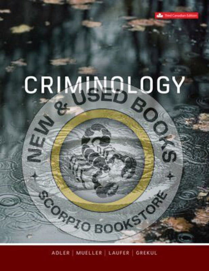 Criminology by Adler 3rd Canadian Edition 9781260311150 (USED:LIKENEW) *128a