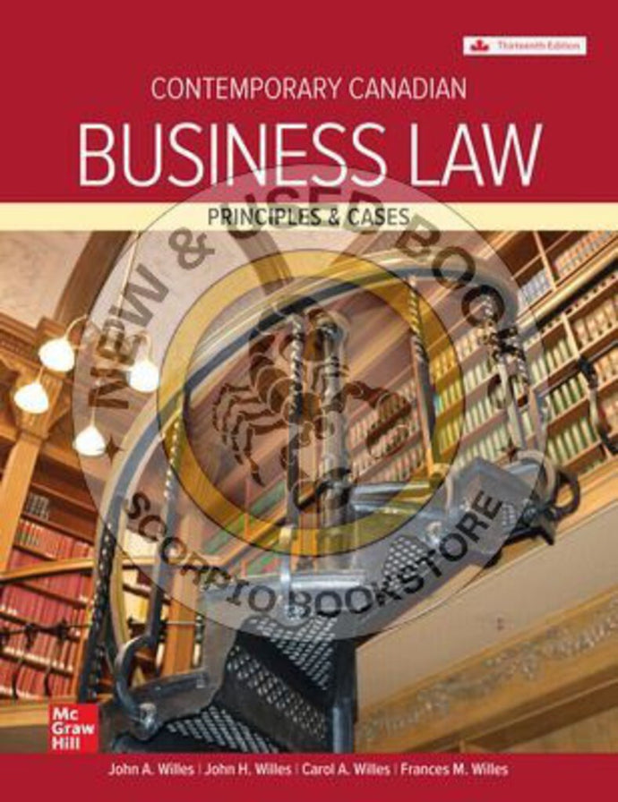 Contemporary Canadian Business Law 13th Edition + Connect by John A Willes 9781265773694 *115b [ZZ]