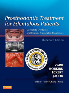 *PRE-ORDER, APPROX 2-3 BUSINESS DAYS* Prosthodontic Treatment for Edentulous Patients 13th Edition by George A. Zarb 9780323078443