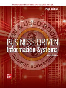*PRE-ORDER, APPROX 7-10 BUSINESS DAYS* Business Driven Information Systems 9th Edition by Paige Baltzan 9781266869013