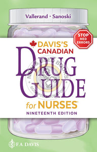 Davis's Canadian Drug Guide for Nurses 19th Edition by April Hazard Vallerand 9781719650052 *fr3 [ZZ]