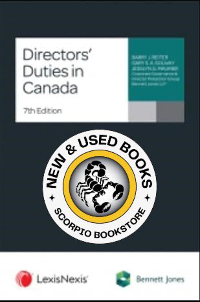 *PRE-ORDER APPROX 7-10 BUSINESS DAYS* Directors' Duties in Canada 7th Edition by Barry J. Reiter 9780433506690