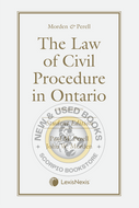 *PRE-ORDER, APPROX 4-6 BUSINESS DAYS* The Law of Civil Procedure in Ontario 5th Edition STUDENT EDITION by Paul M. Perell & Morden 9780433530091