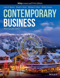Contemporary Business 3rd Canadian Edition Looseleaf by Louis E. Boone 9781119501336 (USED:GOOD; minor highlights, post its, unbinded) *AVAILABLE FOR NEXT DAY PICK UP* *wh18 [ZZ]