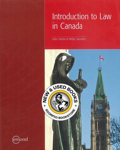Introduction to Law in Canada 1st edition by John Fairlie 9781552393758 (USED:GOOD; markings) *AVAILABLE FOR NEXT DAY PICK UP* *c24
